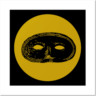 Halloween Mask, Portents, Omens, Signs, and Fortunes - Ochre Gold and Black Variation Posters and Art